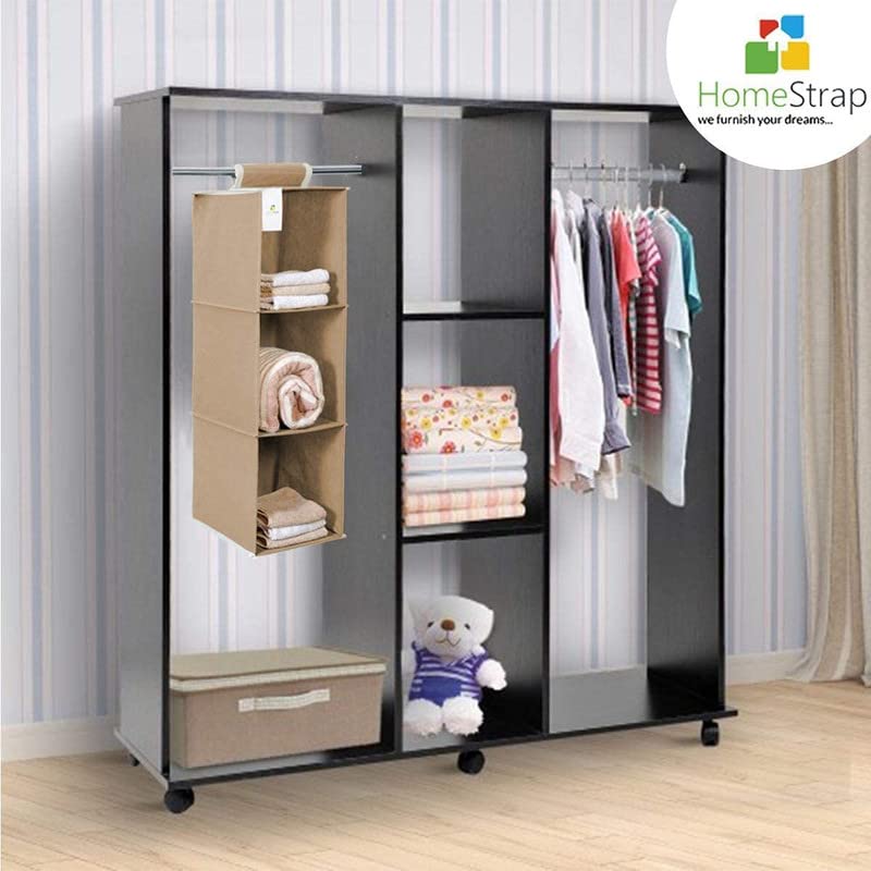 3 Shelf Hanging Organizer | Foldable Wardrobe | Closet Clothes Organizer