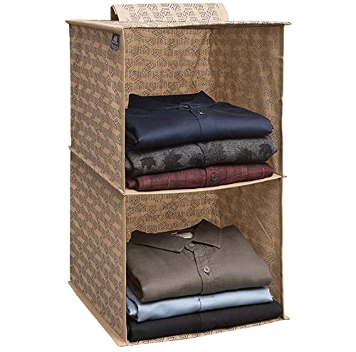 2 Shelf Hanging Organizer | Foldable Wardrobe Clothes Organizer
