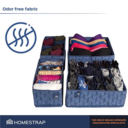 Set of 4 Drawer Organizer for Undergarments, Socks, Scarfs & Tie