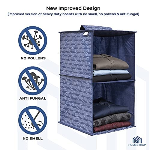 2 Shelf Hanging Organizer | Foldable Wardrobe Clothes Organizer