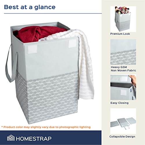 Foldable Laundry Basket with Lid & Handle