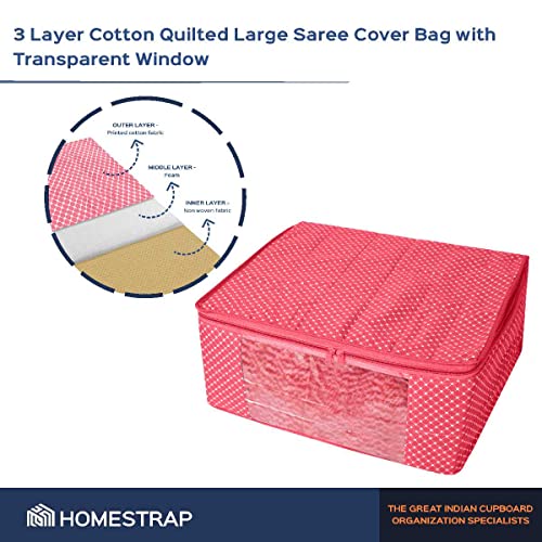 3 layer Cotton Quilted Saree Cover /Clothes Organizer
