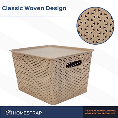 Set Of 3, Plastic Storage Organizers | Baskets With Lid