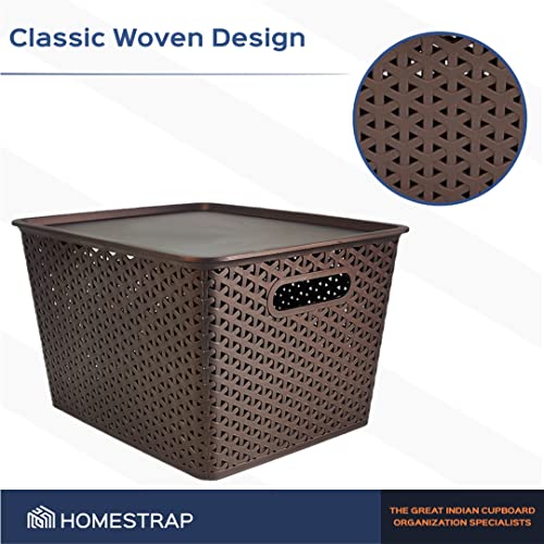 Set Of 3, Plastic Storage Organizers | Baskets With Lid