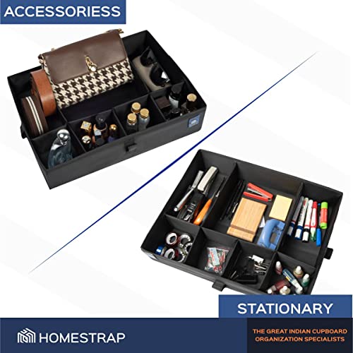 Set of 2, Multipurpose Foldable Drawer Organizer With 7 Compartments