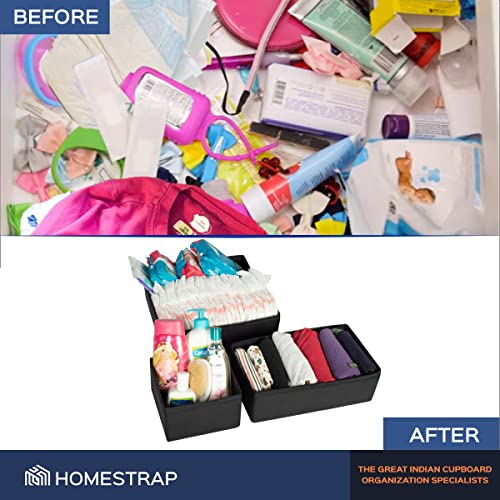 Set of 3,Foldable Storage Box with Zipper, Drawer Organizer