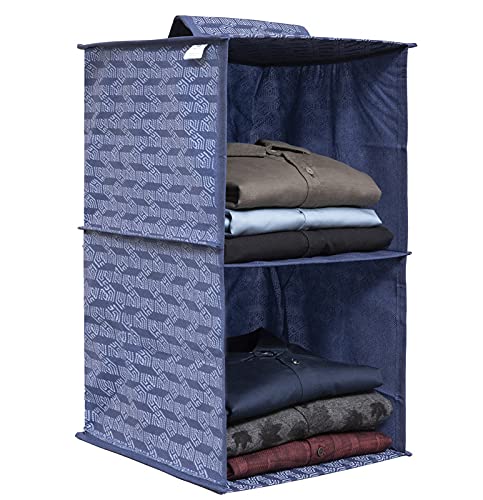 2 Shelf Hanging Organizer | Foldable Wardrobe Clothes Organizer