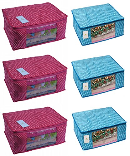 3 layer Cotton Quilted Saree Cover | Clothes Organizer