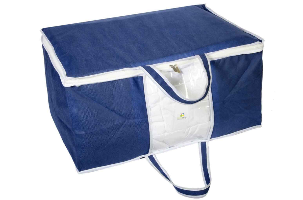 Underbed Organizer | Blanket, Pillow Storage Bag | Front Handle