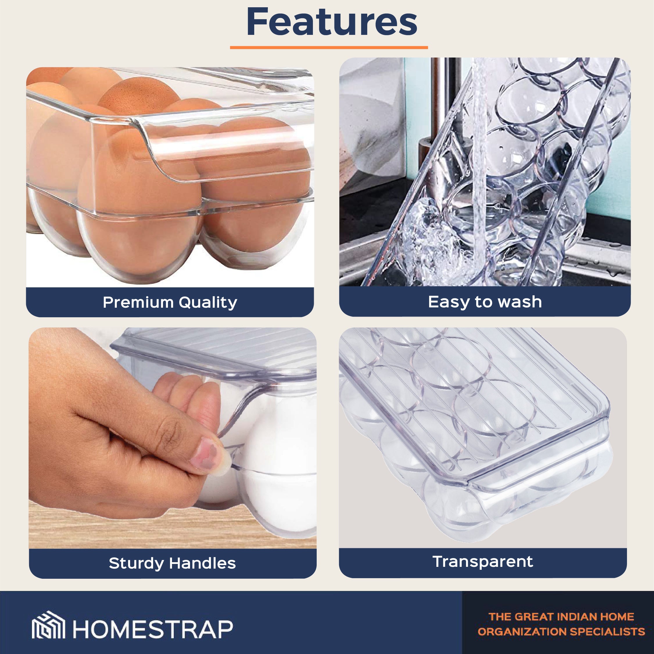 14 Compartments, Eggs Storage Box with lid