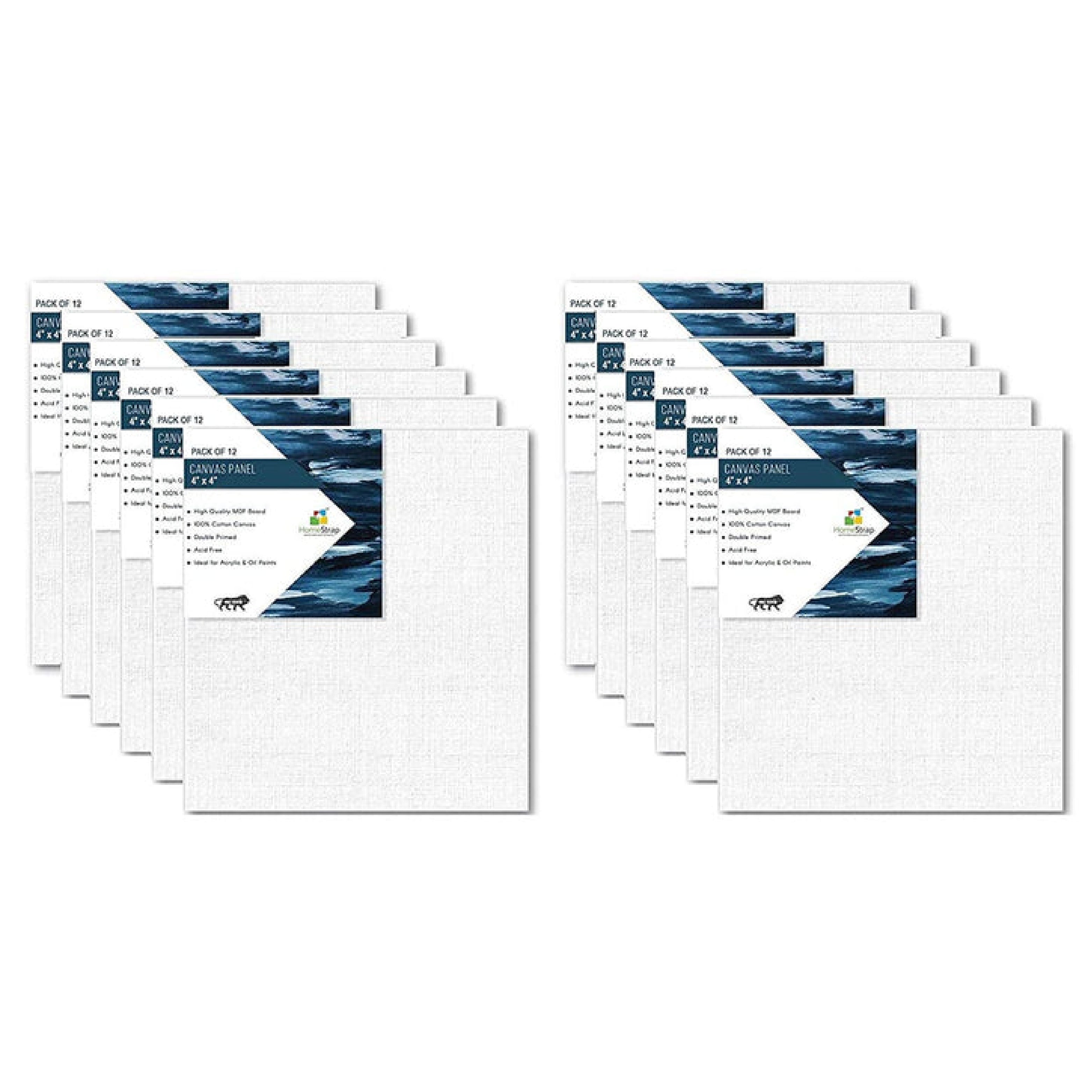 4X4 Inch Canvas Board (Pack of 12)