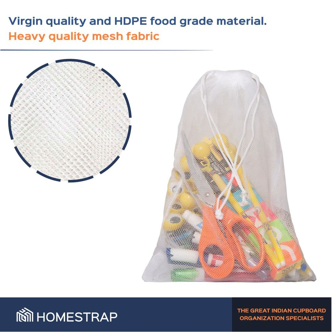 Fridge Vegetable Storage Bag | Drawstring Closure | White