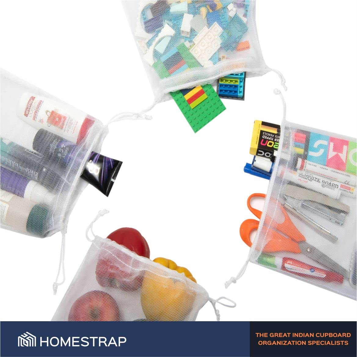 Fridge Vegetable Storage Bag | Drawstring Closure | White