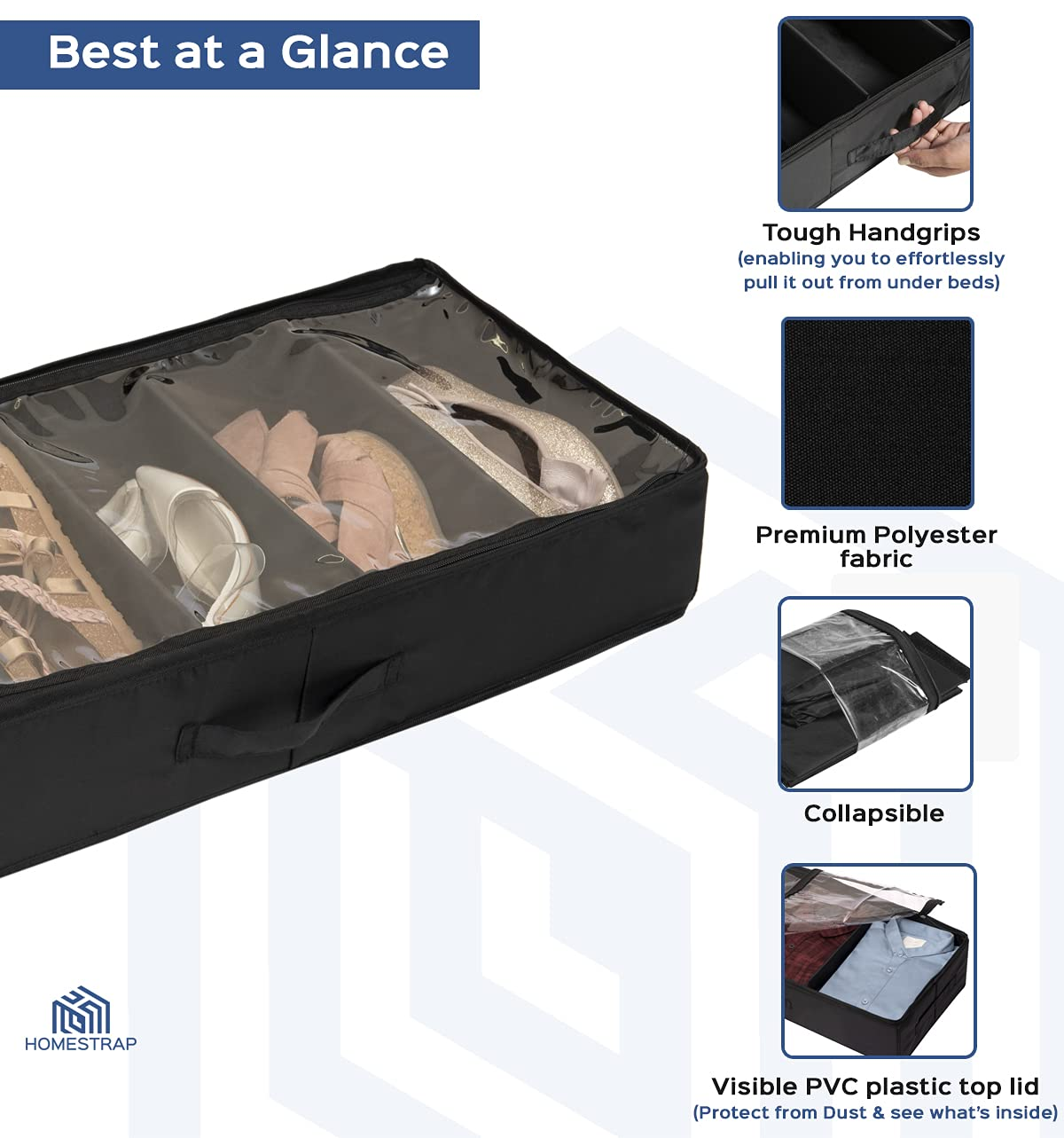 5 Section Footwear Under-bed Organizer | Foldable
