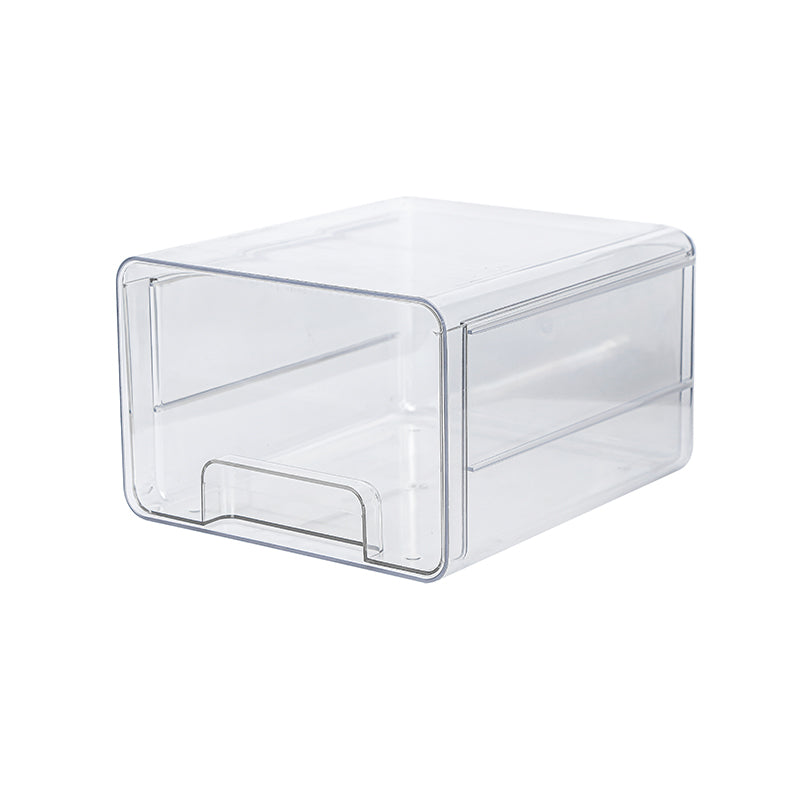 Multipurpose Transparent Stackable Drawer Box With Stainer For Fridge Vegetable And Fruit Storage
