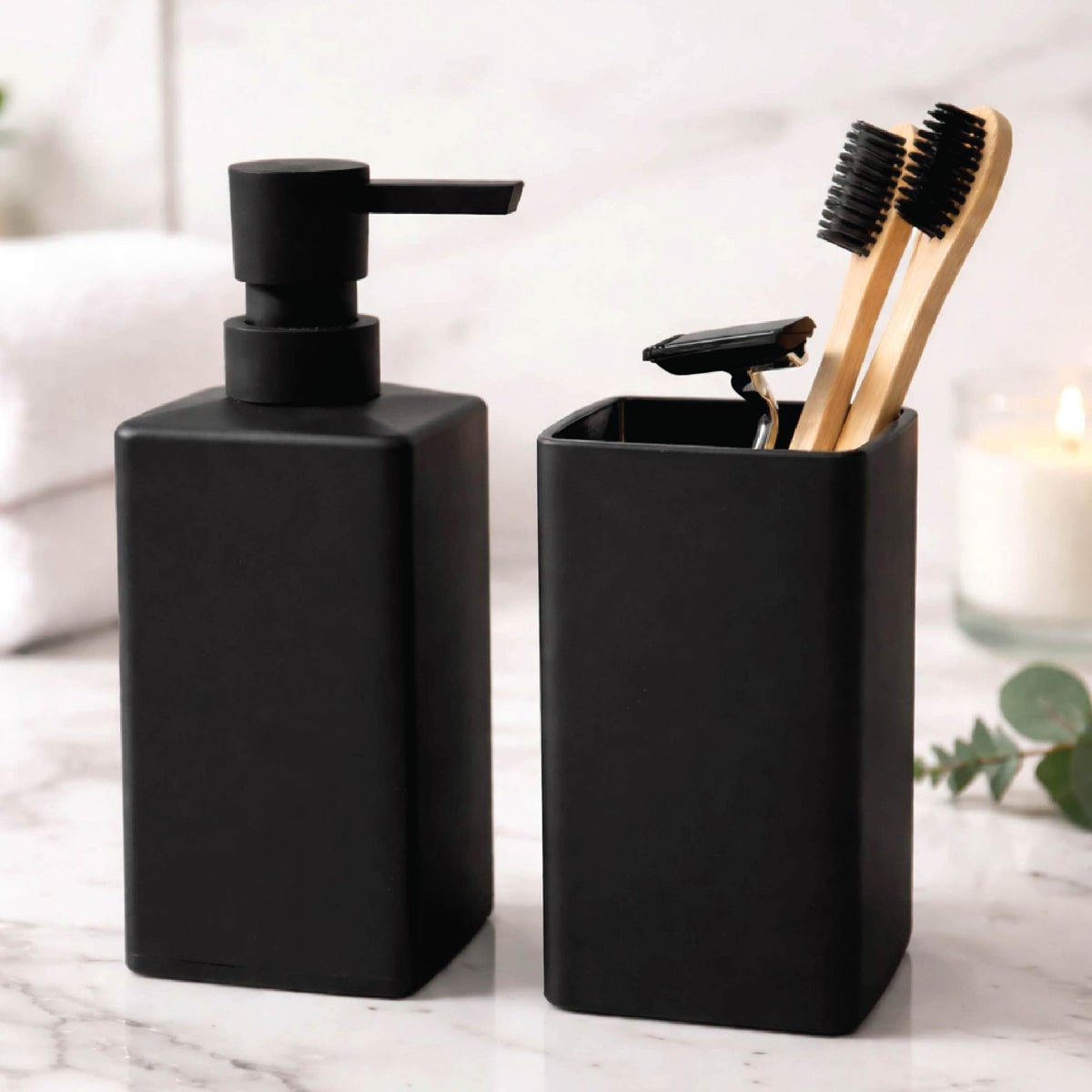 Matte Liquid Soap Dispenser & Multipurpose Tumbler Set - Homestrap