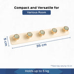 5 Hook Rack Self Adhesive Wall Hooks|Set of 2 - Homestrap