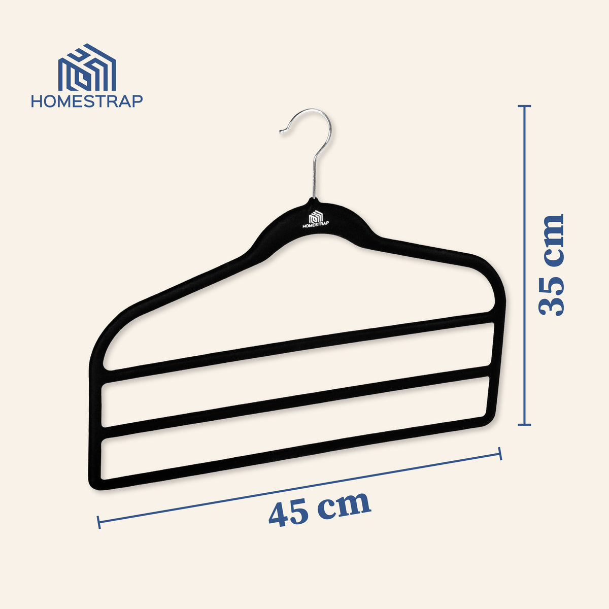 Velvet Multi Layered Hanger | 3 Layer Velvet Hanger(Set of 2) - Homestrap