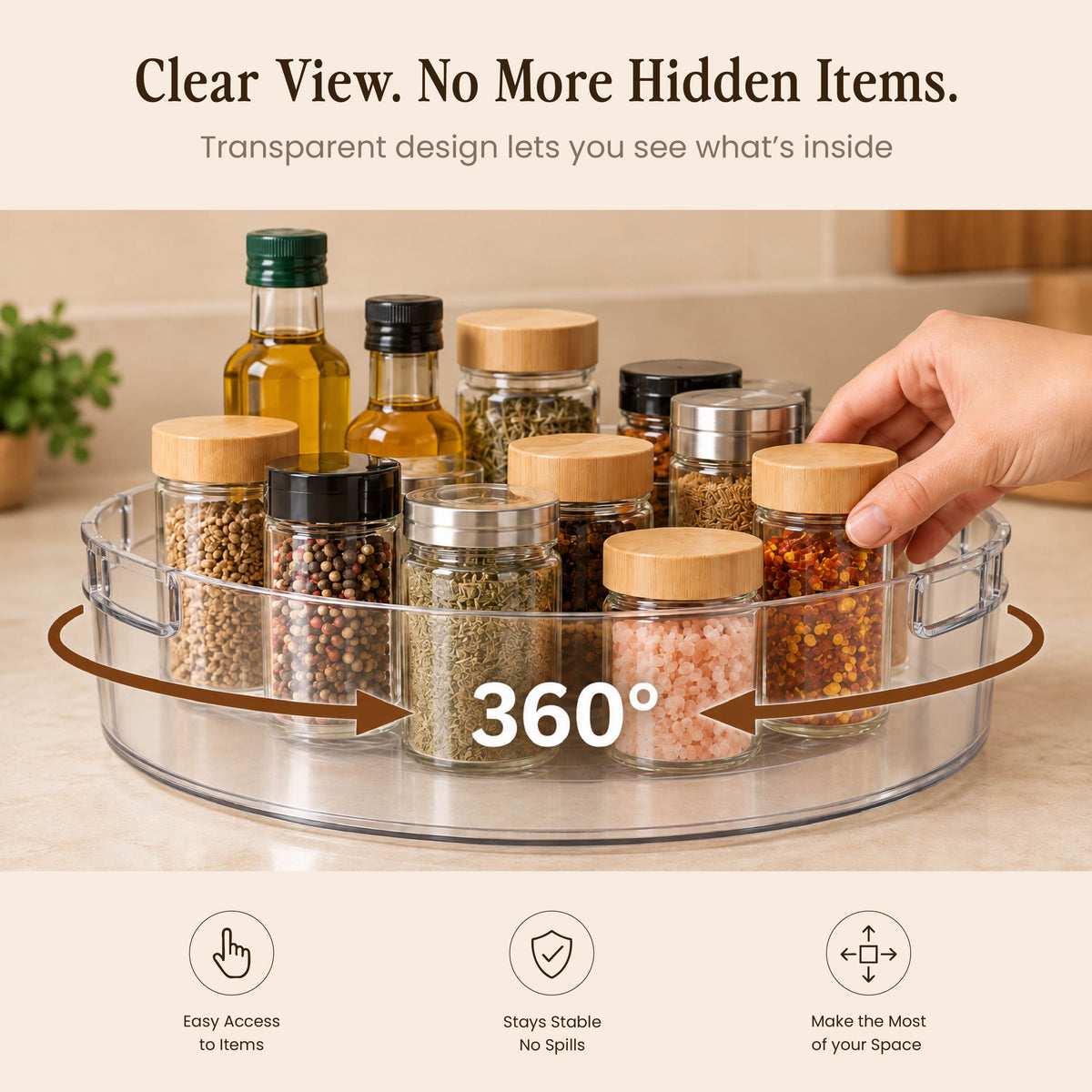 Spin Tray – 360° Rotating Storage Organizer