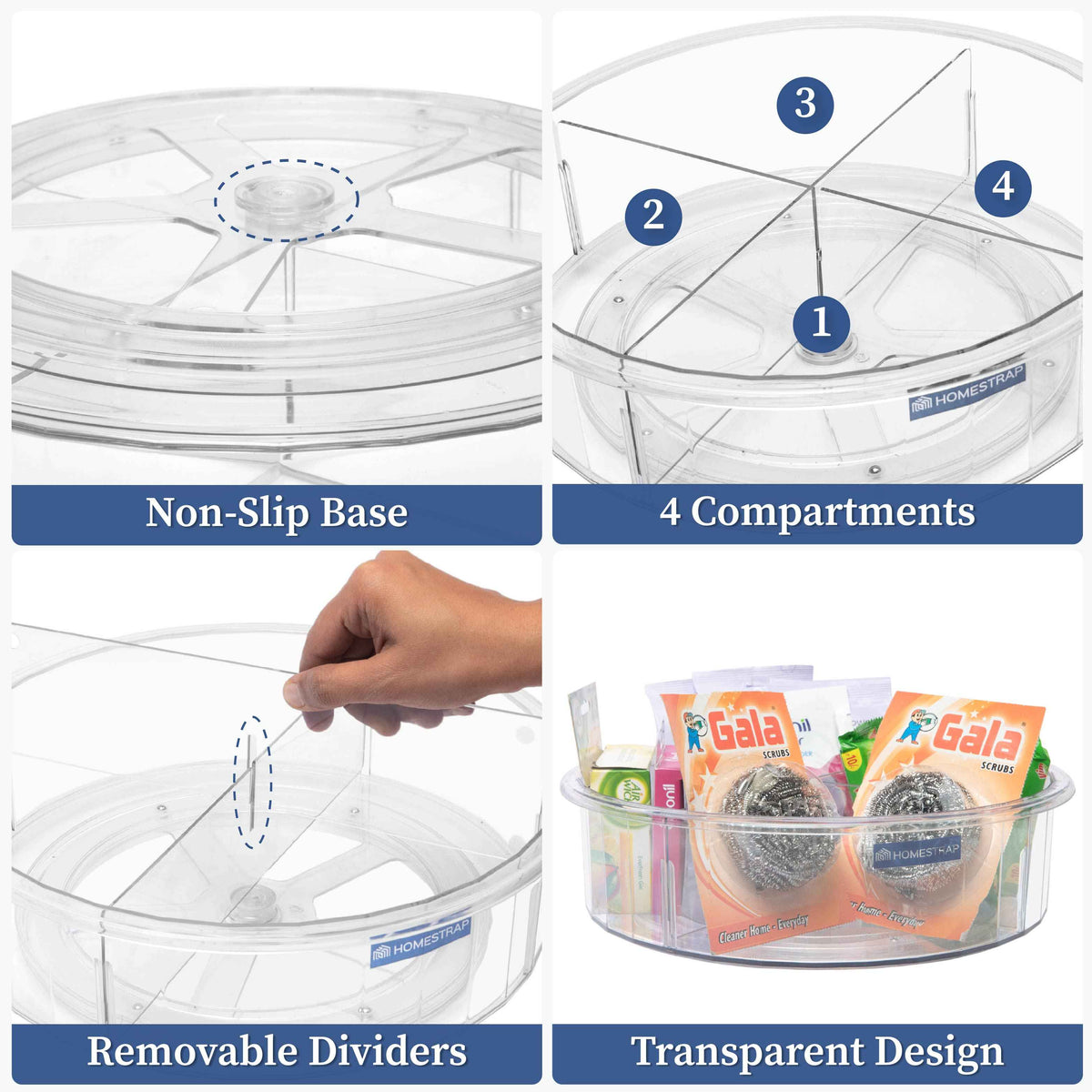 360° Multipurpose Rotating Organizer Tray with division| Lazy Susan