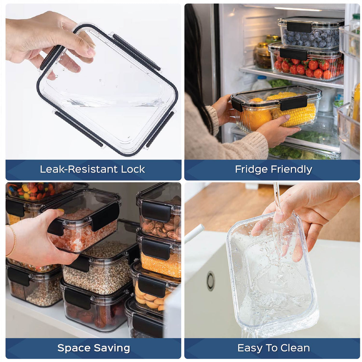 Multipurpose Airtight Food Storage Containers Set of 3 - Homestrap