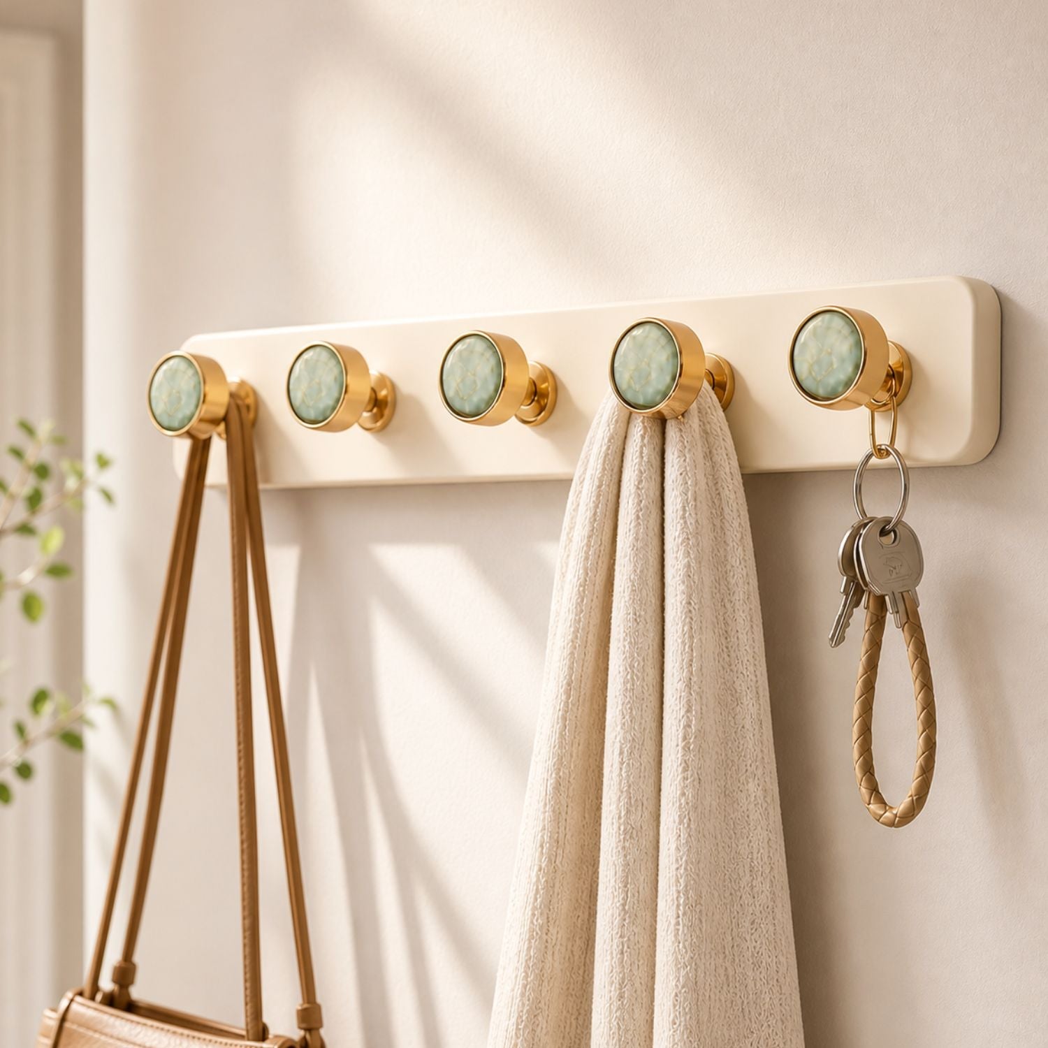5 Hook Rack Self Adhesive Wall Hooks|Set of 2