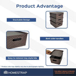 Set Of 3, Plastic Storage Organizers | Baskets With Lid
