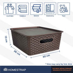 Set Of 3, Plastic Storage Organizers | Baskets With Lid