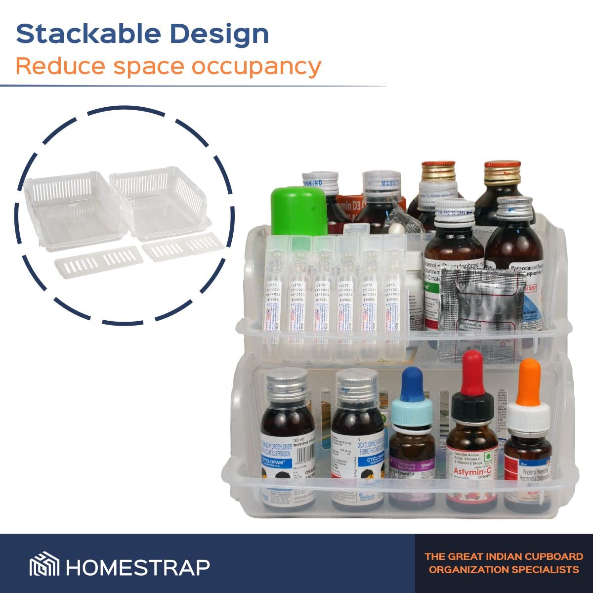 2 Tier Space Saver Plastic Storage Rack
