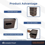 Set Of 3, Plastic Storage Organizers | Baskets With Lid