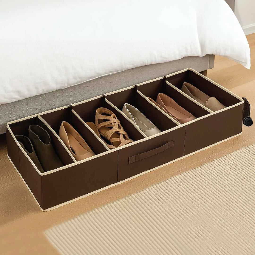 6 Section Footwear Underbed Organizer | Foldable