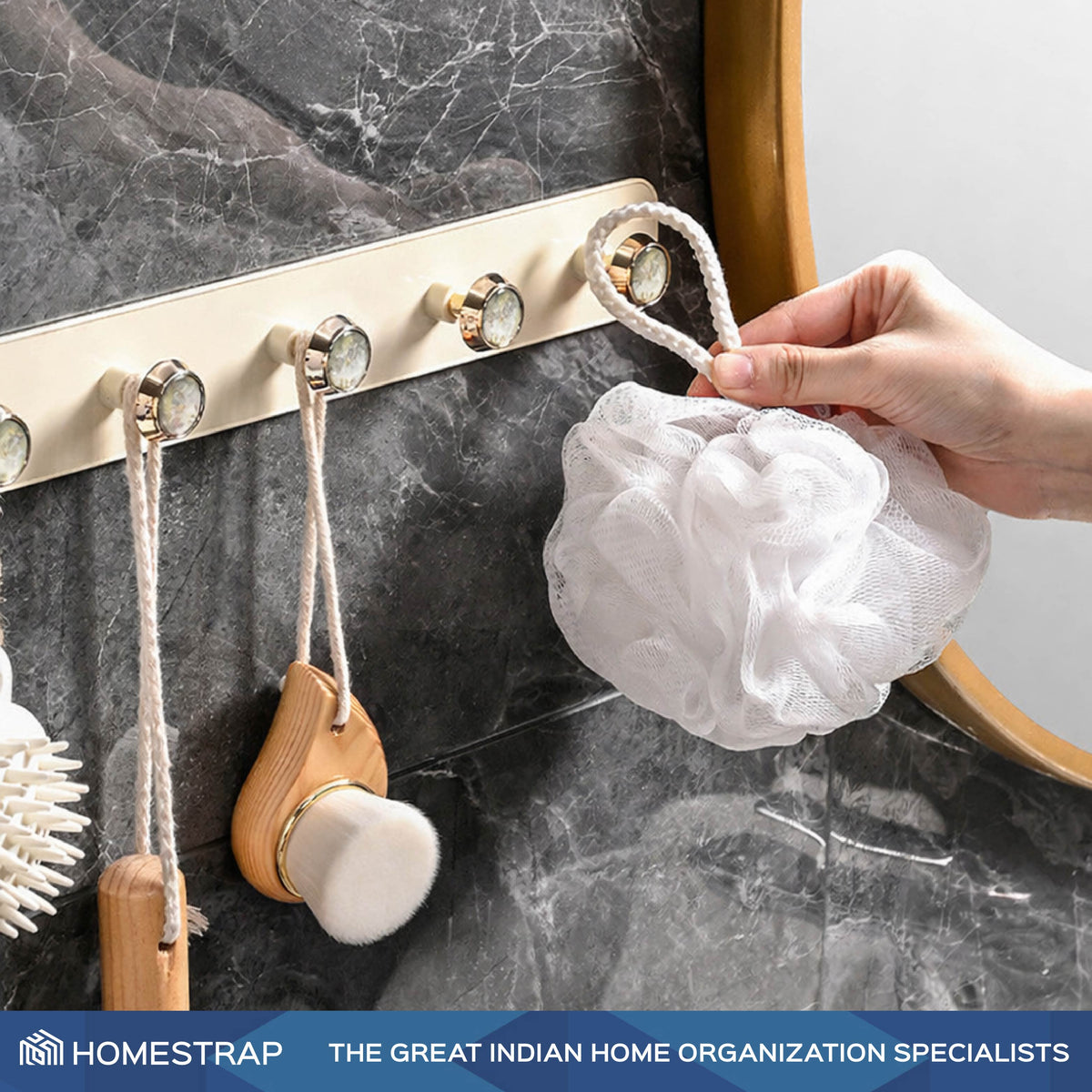 5 Hook Rack Self Adhesive Wall Hooks|Set of 2 - Homestrap