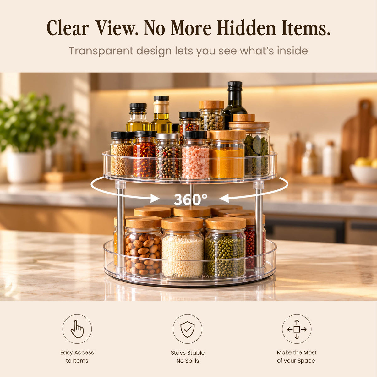 Twin Tier Spin – 2-Tier Rotating Organizer