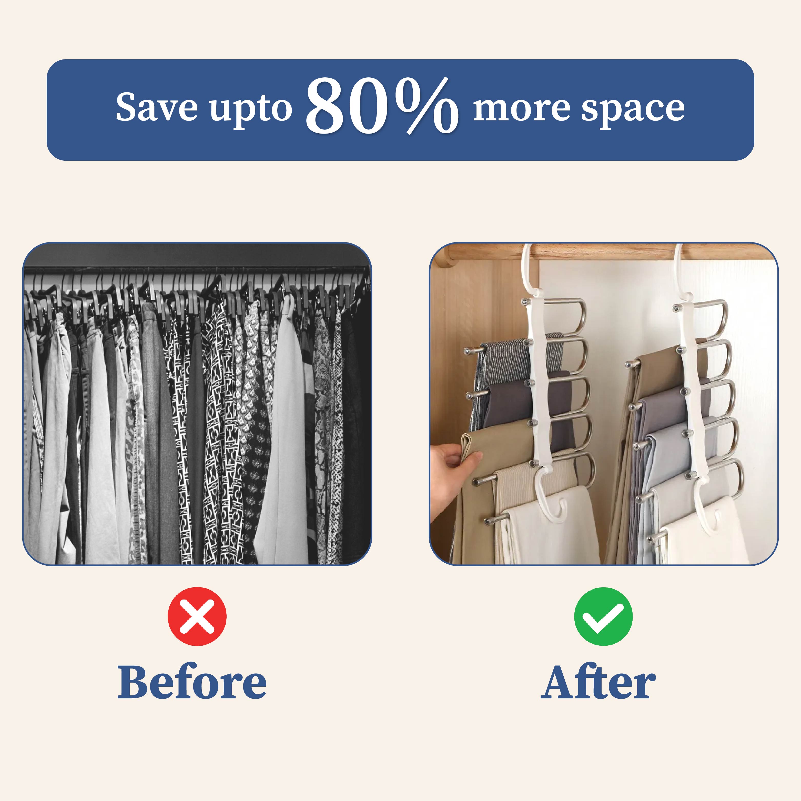 Space-Saver 5-in-1 Hanger | Multi-Layer Foldable Hanger