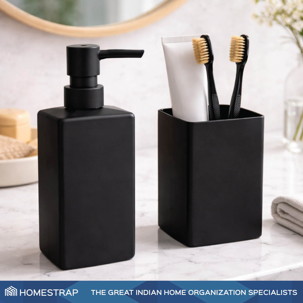 Matte Liquid Soap Dispenser & Multipurpose Tumbler Set - Homestrap