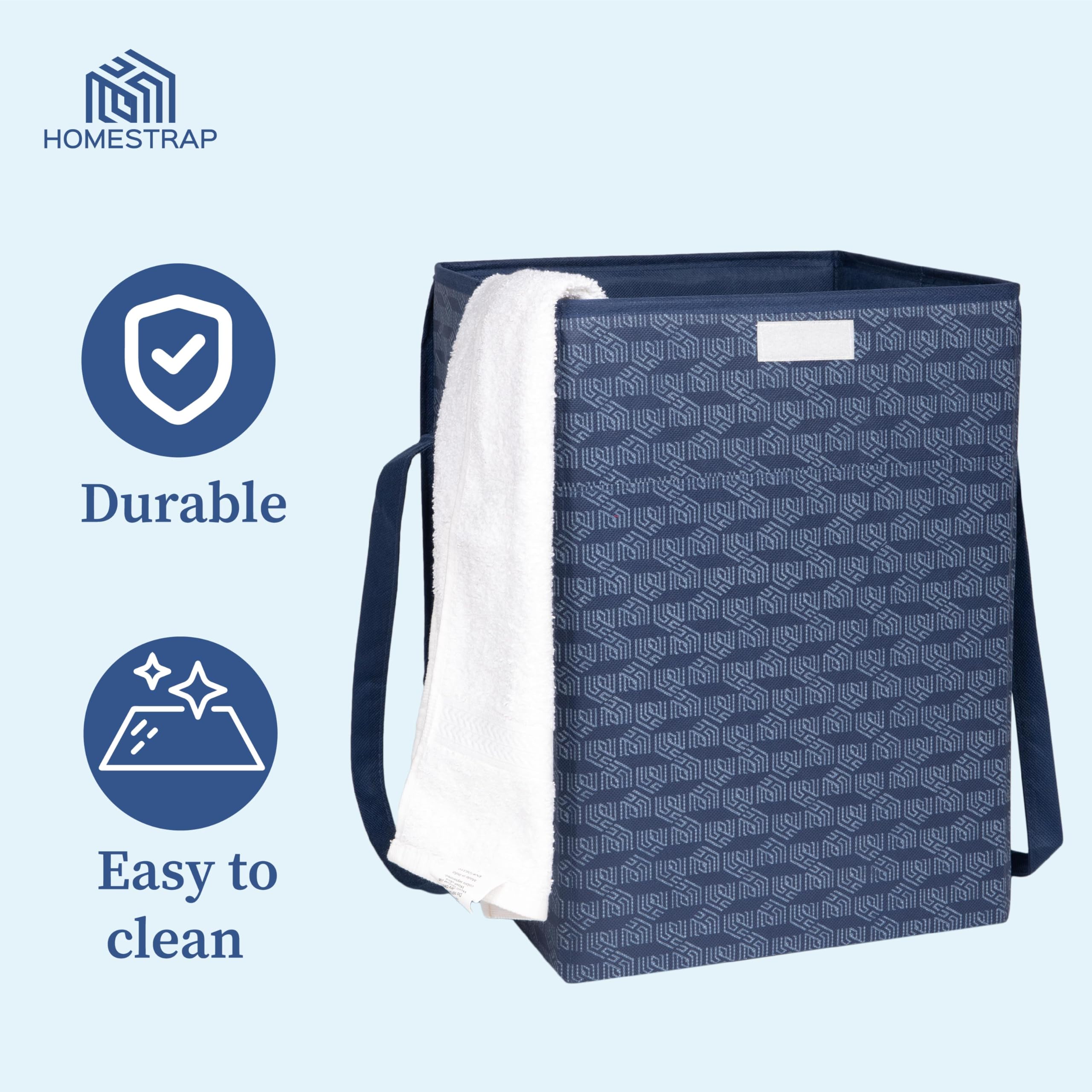 50 Ltrs Laundry Basket | Storage Bag with Attached Lid and Handles