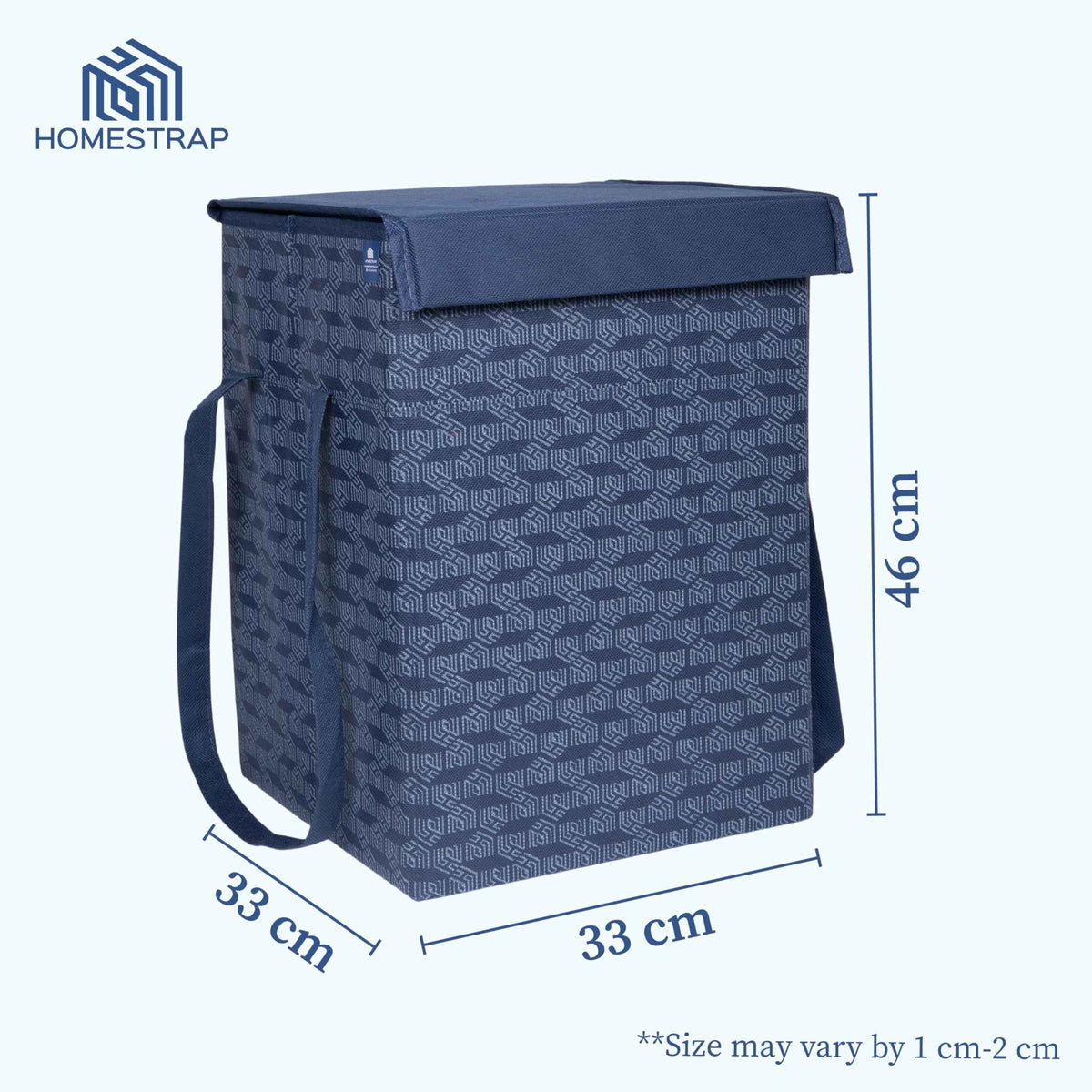 50 Ltrs Laundry Basket | Storage Bag with Attached Lid and Handles