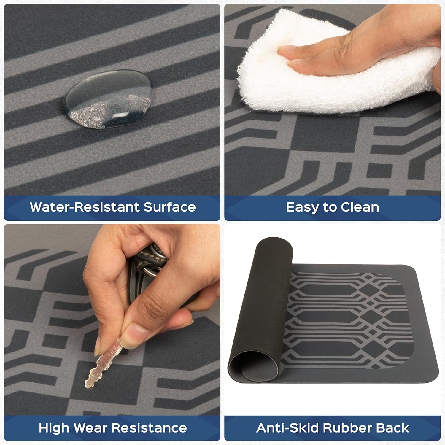 Dual-Tone Anti Slip Floor Mat Set of 2