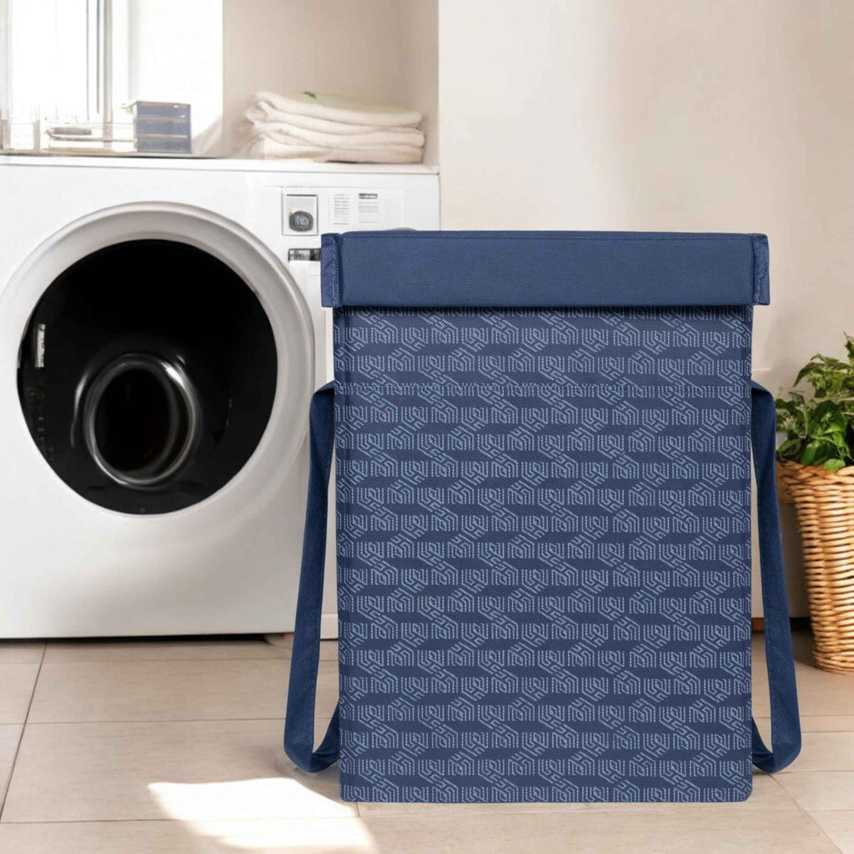 50 Ltrs Laundry Basket | Storage Bag with Attached Lid and Handles