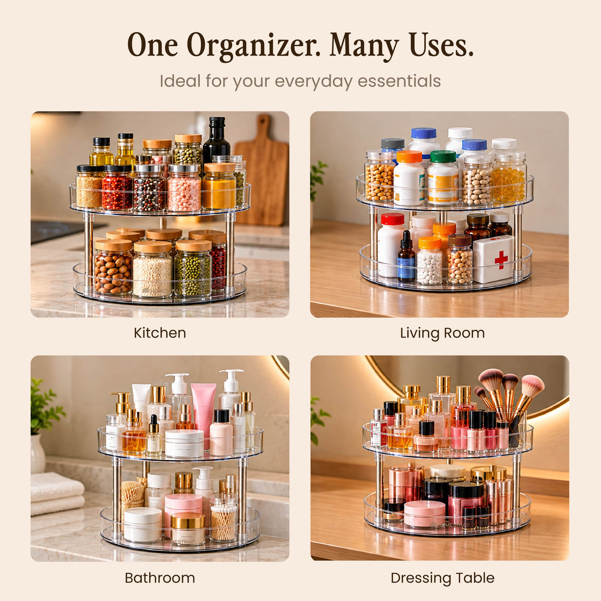 Twin Tier Spin – 2-Tier Rotating Organizer