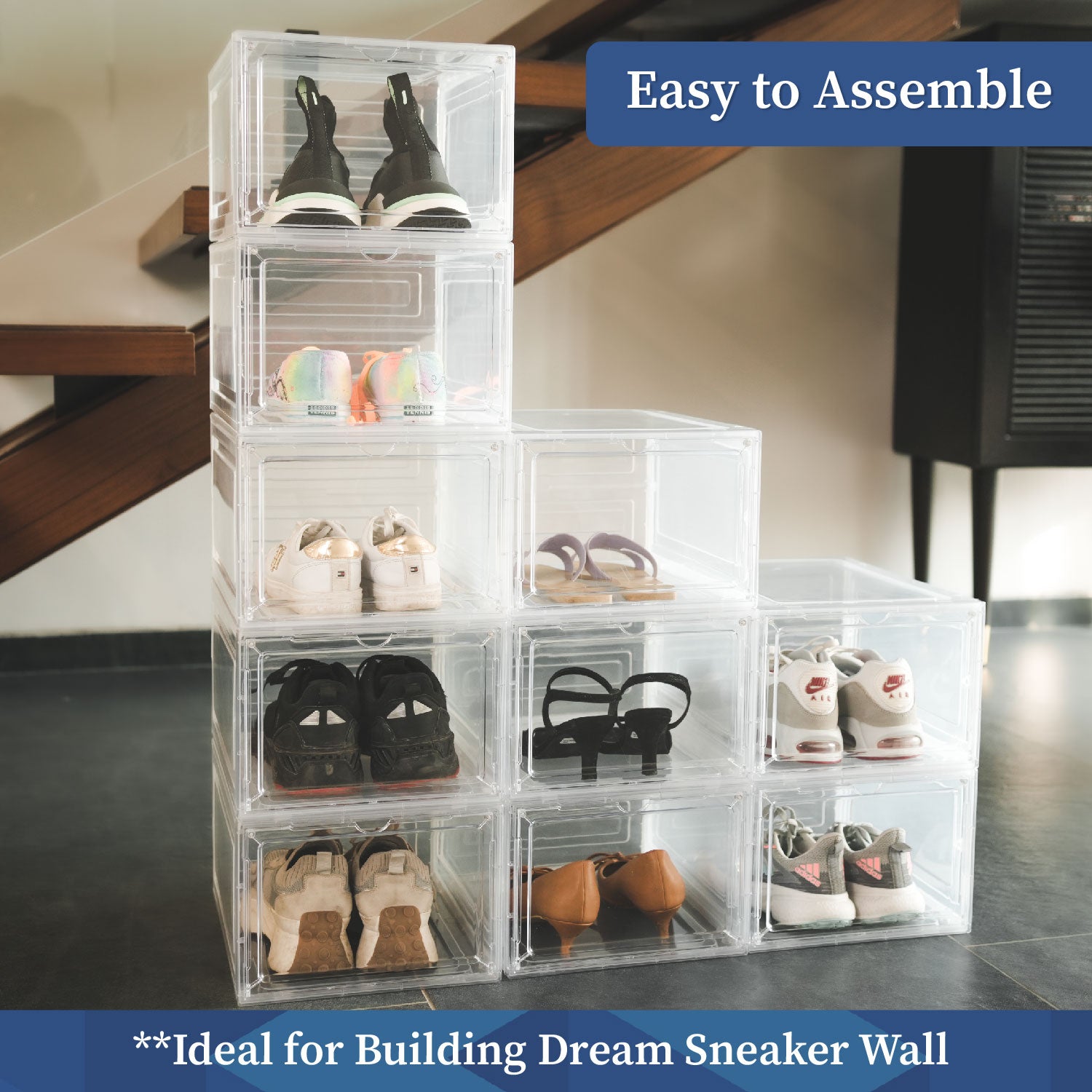 Clear Multi Bins | Shoe Sneakers Organizer