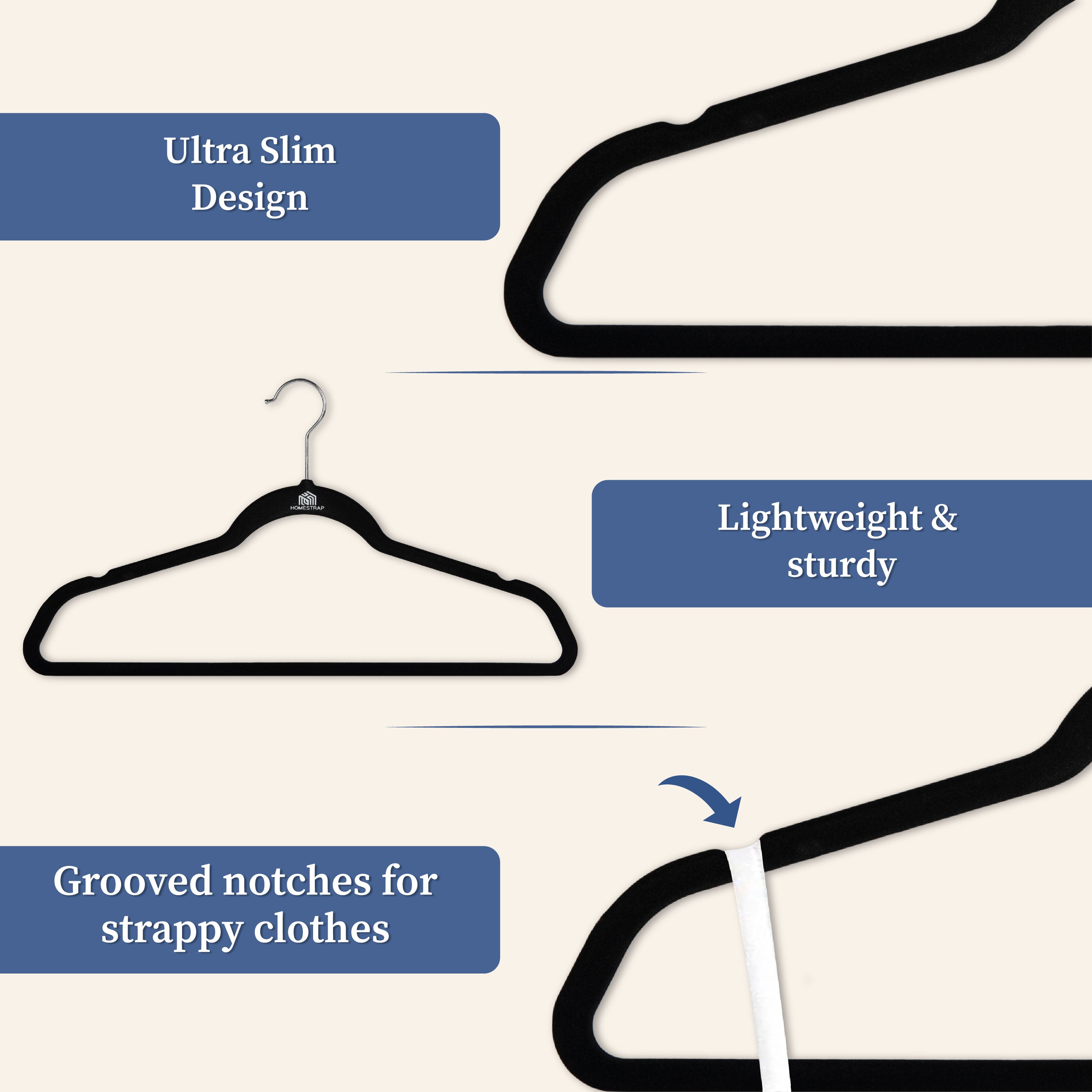 Velvet Anti-Slip Hanger | Ultra Thin Velvet Hanger