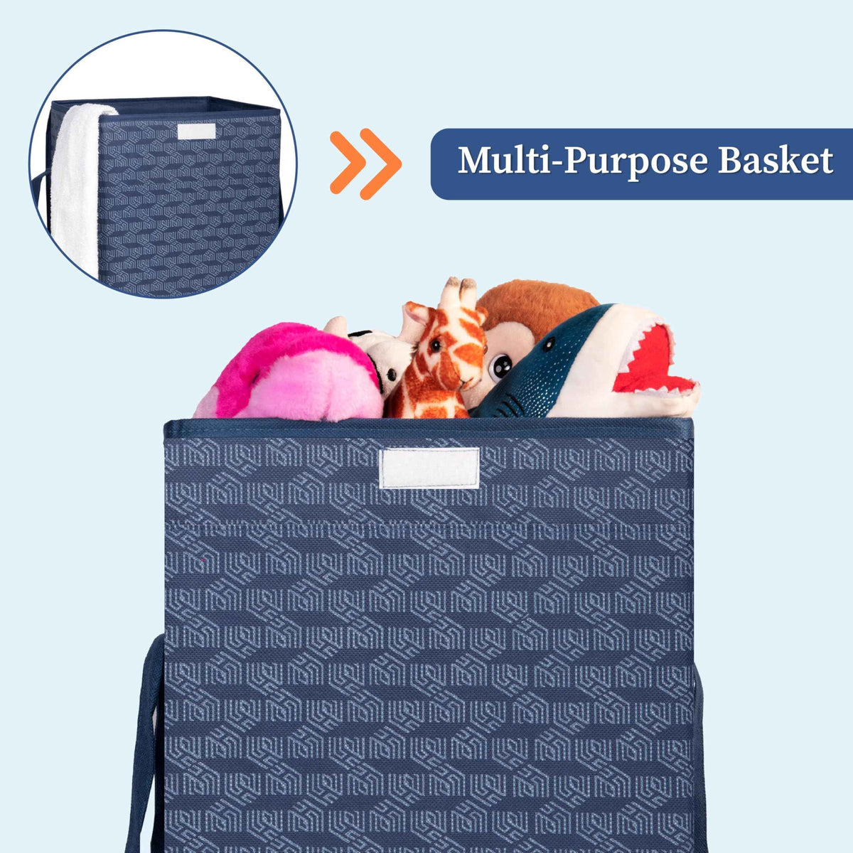 50 Ltrs Laundry Basket | Storage Bag with Attached Lid and Handles