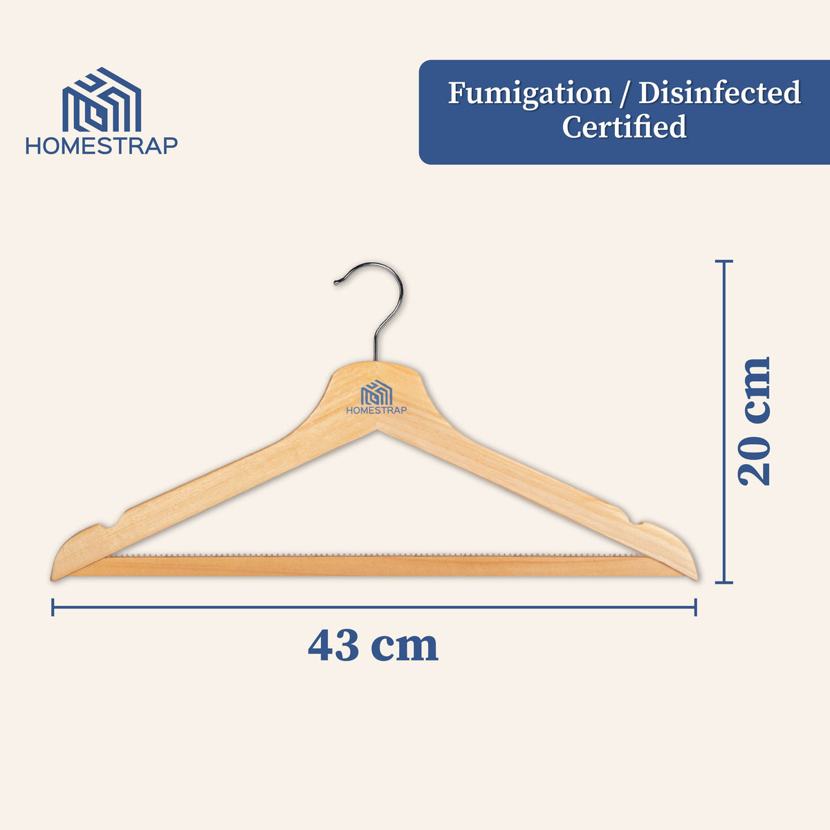 Premium Wooden Anti-Slip Hanger | Wooden Anti-Slip Silicone Teeth Hanger - Homestrap