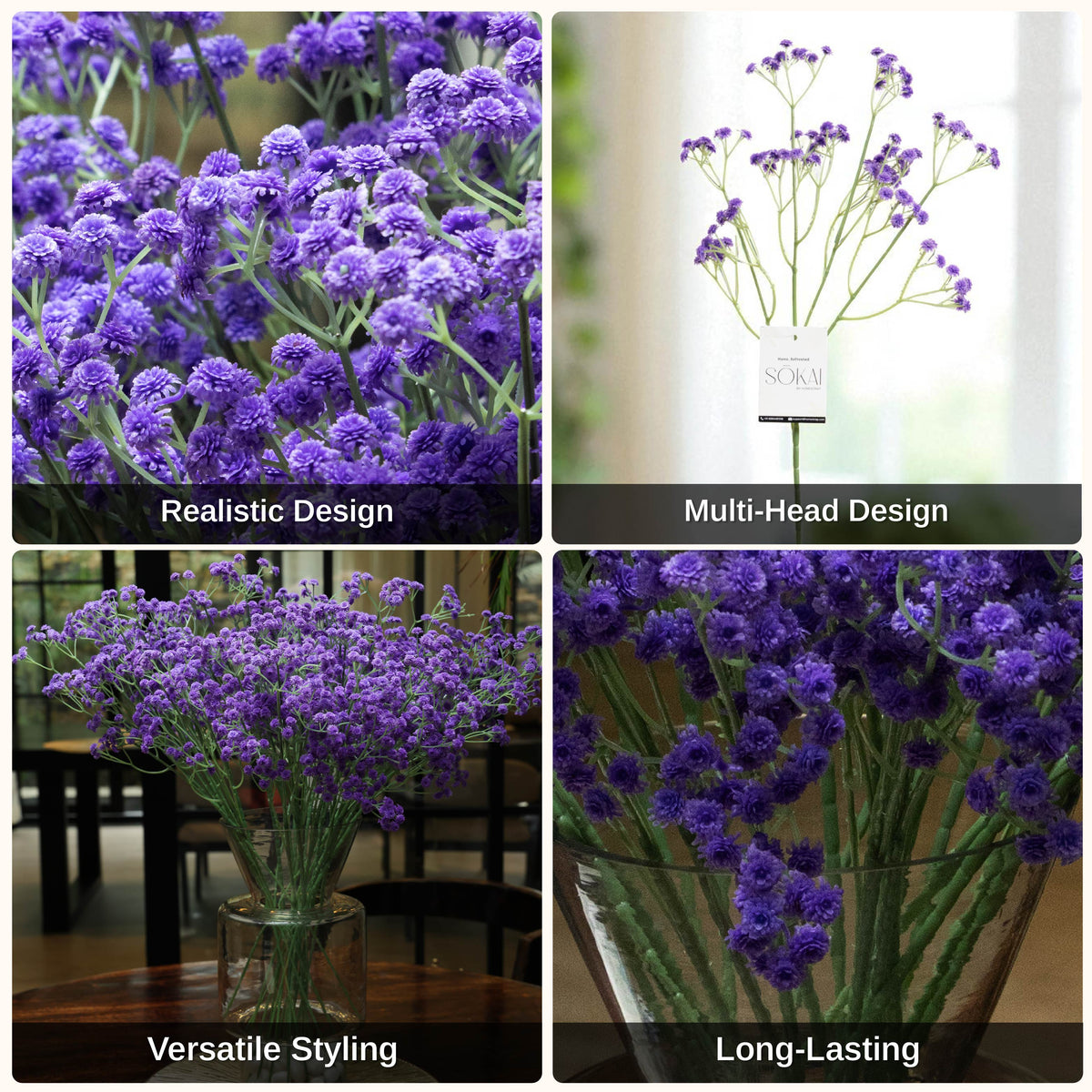 Sokai Baby Breath Flower Sticks – Set of 6 - Homestrap