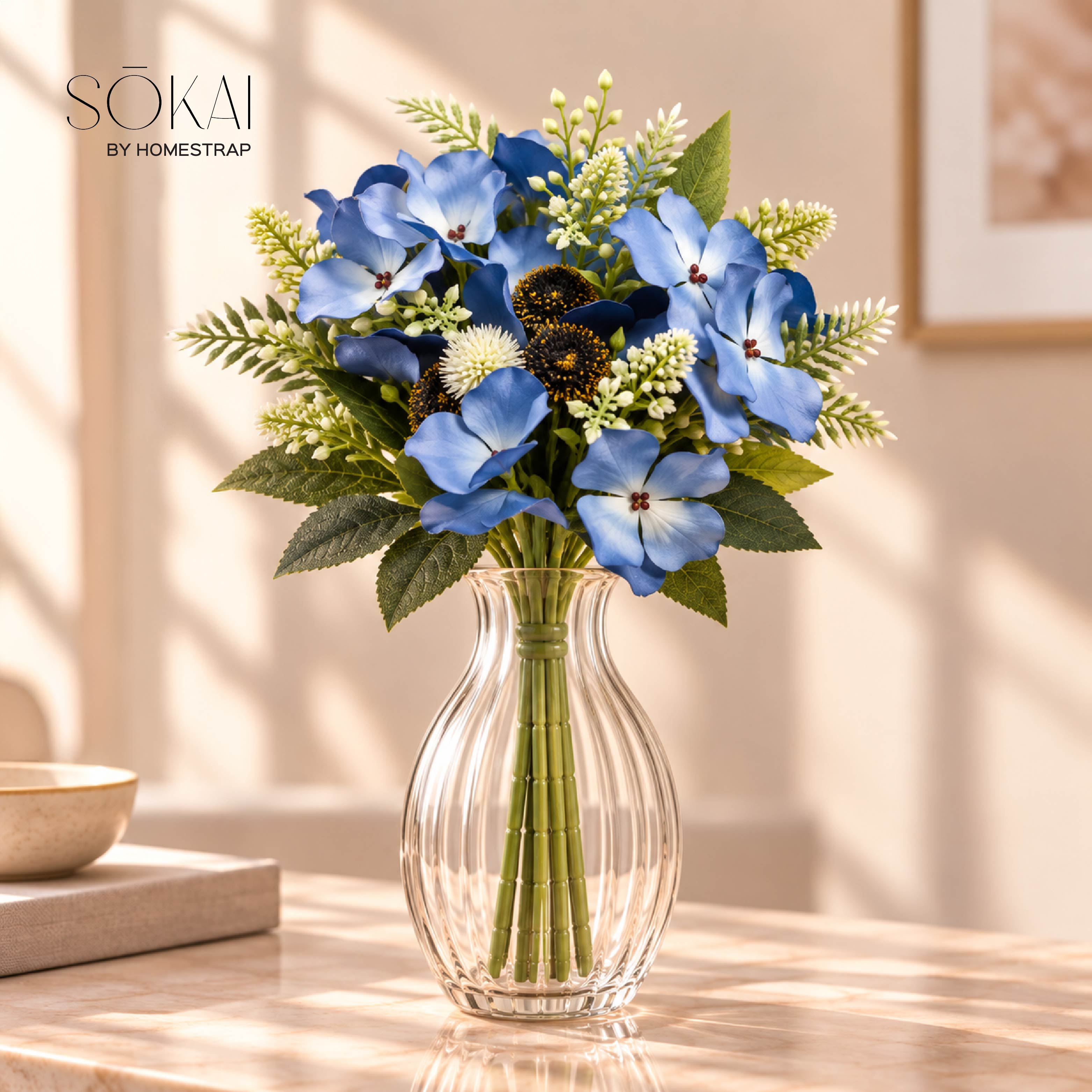 Blue Meadow Mixed Artificial Flower Bunch