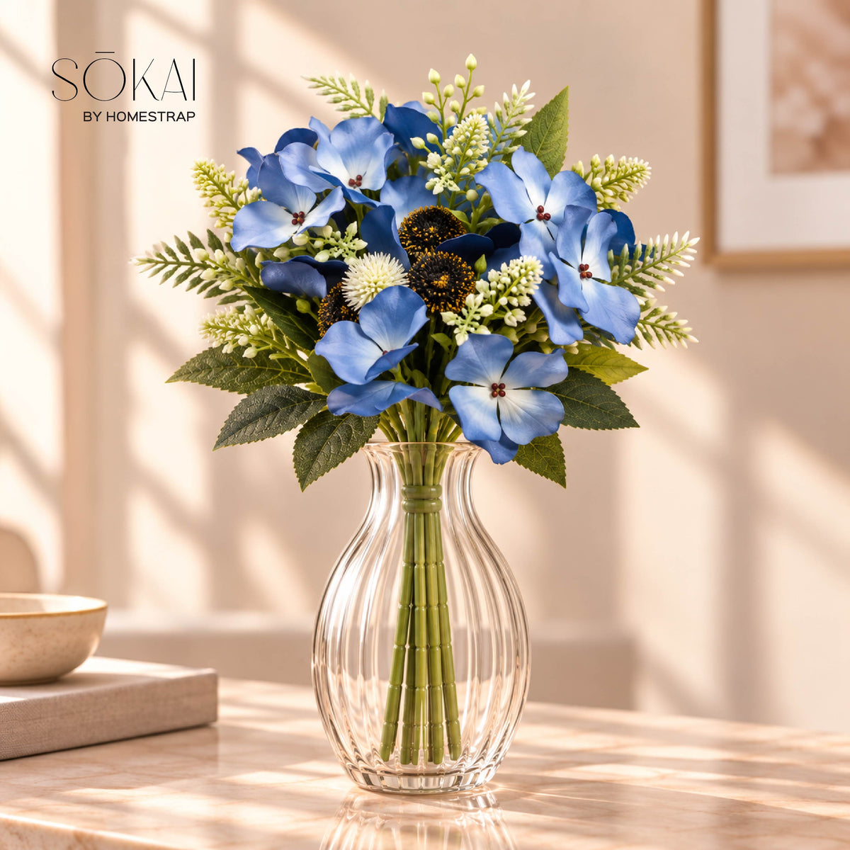 Blue Meadow Mixed Artificial Flower Bunch