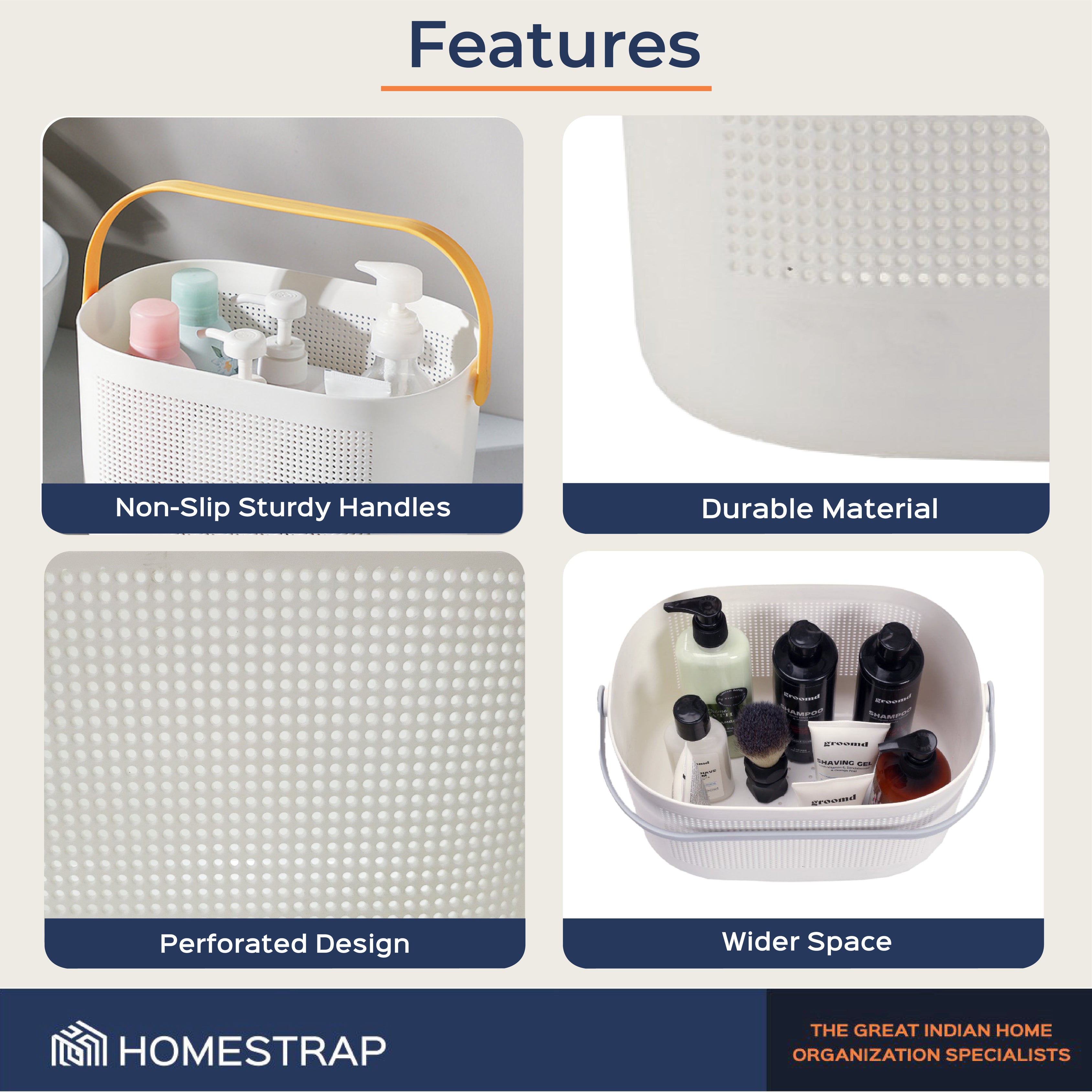 Multipurpose Caddy with handle | Shelf Organizer | Storage Basket