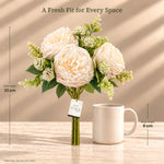 Champagne Ivory Peony Artificial Flower Bunch