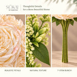 Champagne Ivory Peony Artificial Flower Bunch